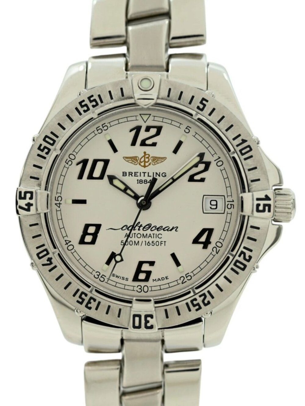Breitling Men's 38mm Colt 500M White Dial Automatic Swiss SS Watch! Ref: A17350! - Picture 6 of 8